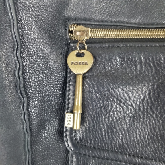 Fossil black shoulder purse genuine leather  #75082 - Picture 6 of 15